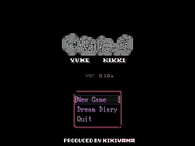 the main menu of Yume Nikki